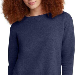 EcoSmart Fleece Pullover Sweatshirt for Women - Navy Heather, Size Large
